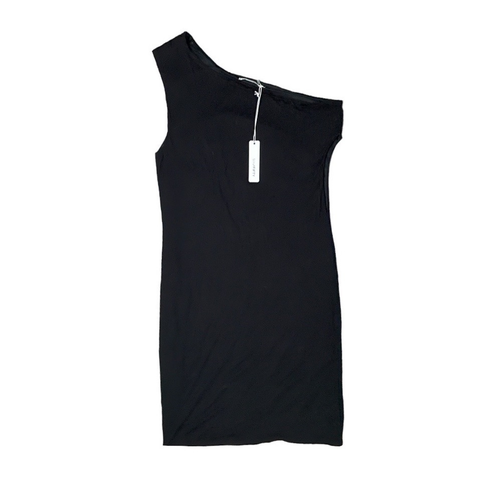 Six FIFTY One Shoulder Black Mini Dress Size Large NWT - Picture 7 of 12